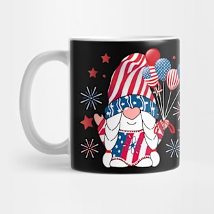 Gnomes 4th Of July Women Girls American Flag Mug